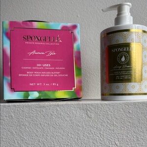 Spongelle Aurora Isle Body Wash Buffer And Honey Blossom Hand and Body Lotion